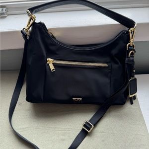 Tumi Voyageur Adelaide Hobo Crossbody Black Nylon Purse